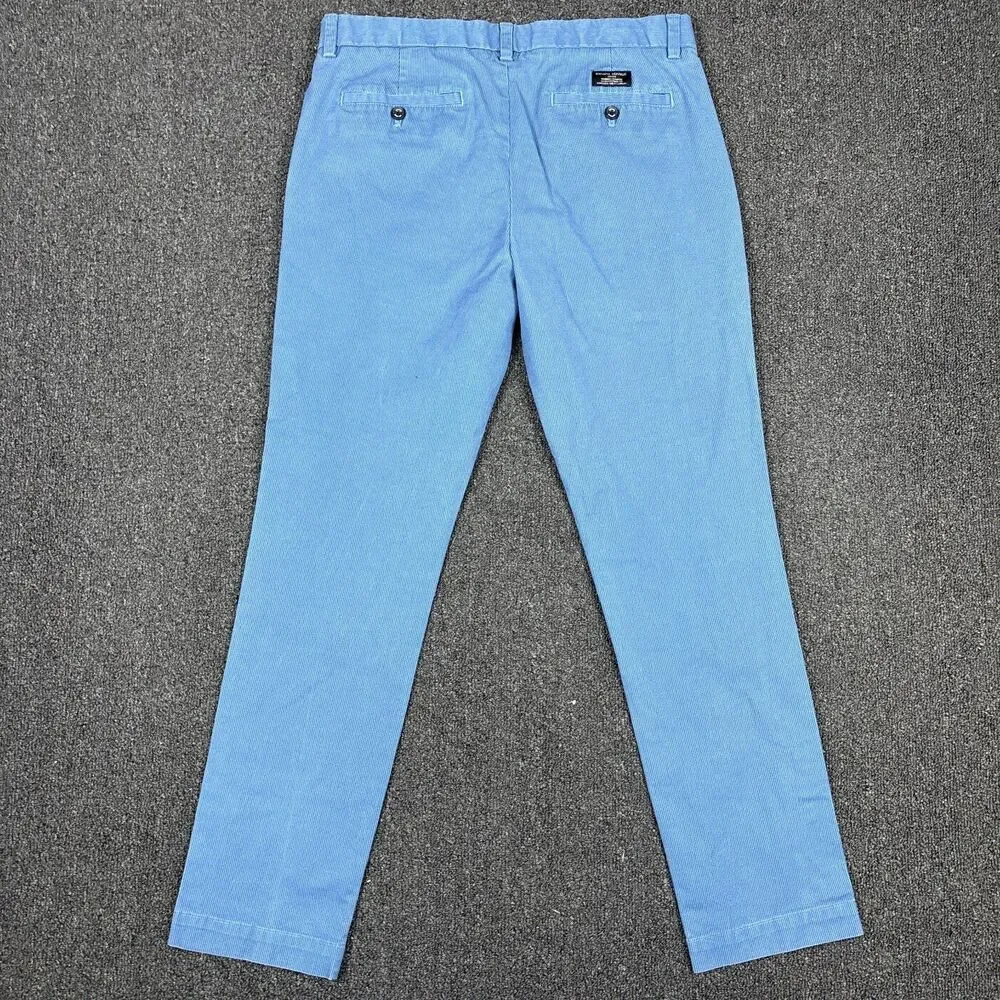 Banana Republic Mens Fulton Skinny Fit Chino Blue Stretch Pants Size 33x32